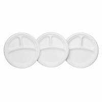 China White 3 Compartment Paper Plates , Recyclable 9 Inch Paper Plates on sale