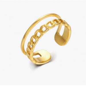 China Double Layered Wear Personality Retro Hollow Open Ring Gold-Plated Ins Cold Wind Fashion Temperament Simple Ring supplier