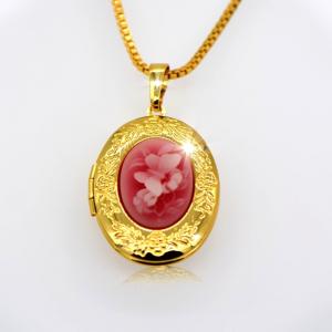 China design fashion Vintage Oval Locket Pendants jewelry 18k gold plating Put in solid perfume supplier