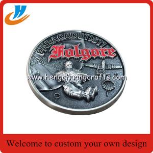 China 3D challenging metal coins,3D alloy die cast metal coin with old silver plated supplier