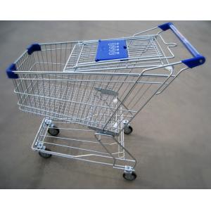 Metal Supermarket / Grocery Store Shopping Carts Trolleys With Customer Logo