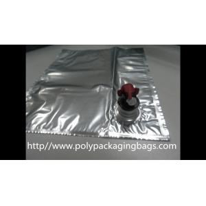 Plastic Flexible Packaging Reusable Bag In Box With Spout , Silver BIB Bags For Wine Juice