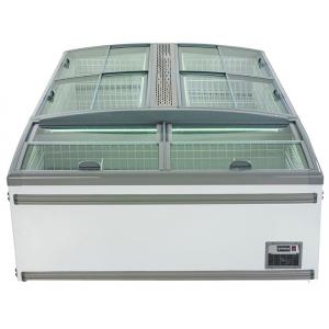 China 1040L Top Four Sliding Glass Door Island Display Freezer / Horizontal Commercial Refrigerator supplier