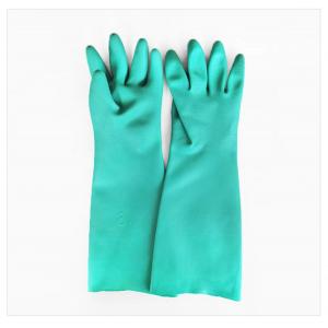 22 Mil Green Nitrile Glove Solvent Resistant Isolate Oil 18 Inches Flocked Lining