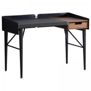 China Saddle Leather Minimalist Design Modern Writing Desk Hotel Bedroom Study Table supplier