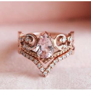 Vintage Grateful S925 Rose Gold Antique Cz Engagement Rings Promise Anniversary Gift