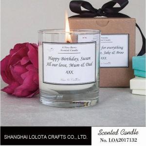 China Clean Burning Scented Jar Candle , Apple Cinnamon / Rose Scented Candles supplier