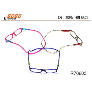 China Click Reader Eyeglasses Full Rim Clear Magnetic Reading Glasses supplier