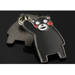 Customized metal zinc alloy black nickel paint student company animal bear brooch pin badge cartoon metal badge logo