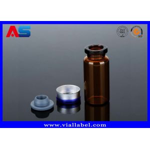 China Bouteilles en verre ambres bleues miniatures tubulaires de bouteilles en verre avec les couvercles en caoutchouc sûrs supplier