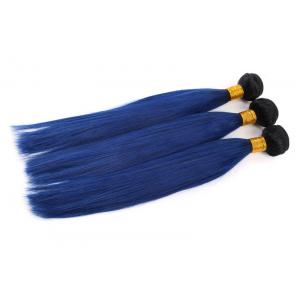 China 12-24 Inches Blue Hair With Black Roots Straight Hair Brazilian Virgin Hair Bundls supplier
