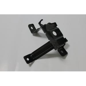 China metal stamping parts, black coated steel stamping support bracket supplier