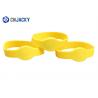 Water Proof TK4100 Yellow RFID Silicone Wristband , Writable Wristbands