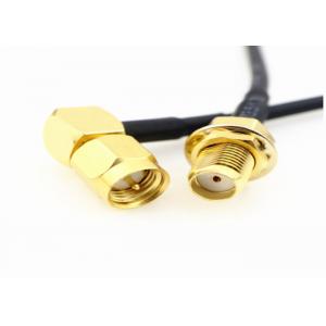 50ohm Nickel / Gold RF Coaxial Cable SMA Male Right Angle And Female Connector