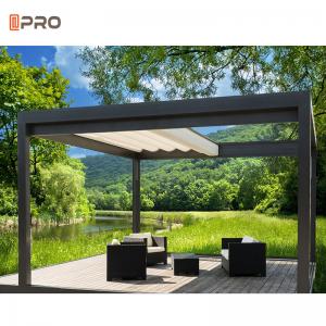 China Large Retractable Customized Sunshade Pergola Commercial Outdoor  Solar  Roof Pergola supplier