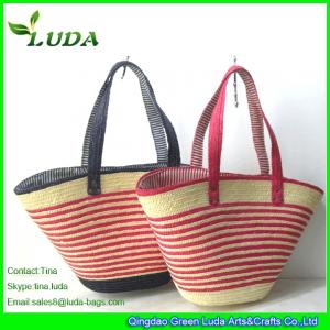 China LUDA Wheat Straw Bags Colorful Straw Totes supplier
