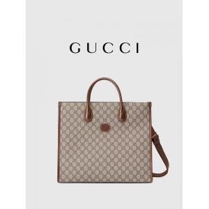 China Panelled GG Supreme Print Gucci Canvas Tote Bag Shoulder Bag With Interlocking G supplier