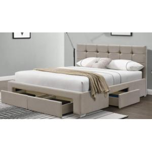 Upholstered Platform Bed Frame with 4 Storage Drawers, Easy Assembly