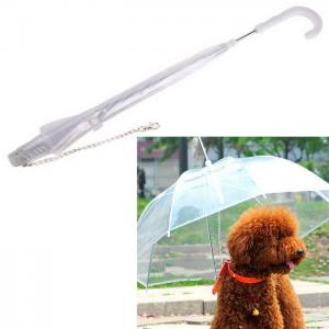 POE See Through Umbrella Clear Transparent Pet Dog Umbrella With Chain