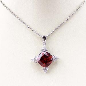 China 925 Silver Jewelry 10mm Round Garnet Cubic Zirconia Pendant (P27) supplier