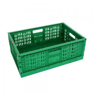 Foldable Vented Plastic Collapsible Storage Basket for Shop and Transport Convenience