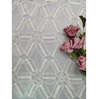 China White Crochet Lace Fabric 3D Floral Lace Fabric Mesh Cording Embroidery on sale