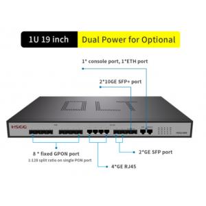 China FCC 8 Ports Gpon OLT 2×10GE SFP Uplink Slots 4 ×10/100/1000M RJ45 Uplink supplier