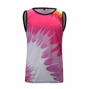China Round Neck Reversible Basketball Jerseys Each Sleeveless Vest Fashionable Design supplier