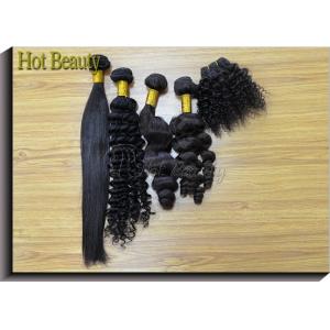 China Peruvian Straight Human Remy Hair Weave Bundles Shedding Free Natural Color supplier