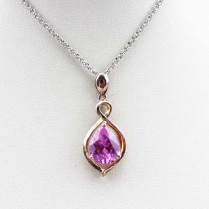 China Rose Gold Plated 925 Silver Pendant  8mmx10mm Pink Cubic Zircon (PSJ0418) supplier