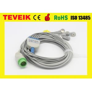 China Medical Reusable Biolight 5 leadwire Round 12pin 5Leads ECG Cable For Patient Monitor supplier