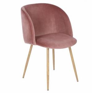China Simple design wholesale beech wood red velvet fabric upholstery dining chairs supplier