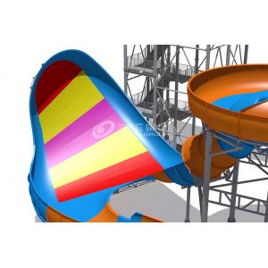 Giant Outside Fiberglass Water Slide For Adults Customized Color 20m Tower Height