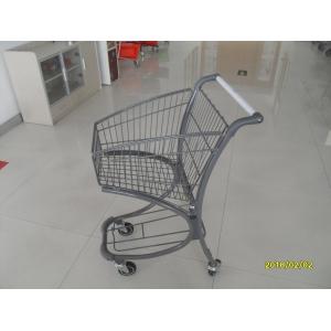 China 40L Steel Tube Airport Supermarket Shopping Trolley With Advertisement Board supplier