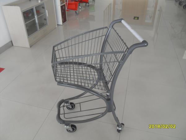 40L Steel Tube Airport Supermarket Shopping Trolley With Advertisement Board