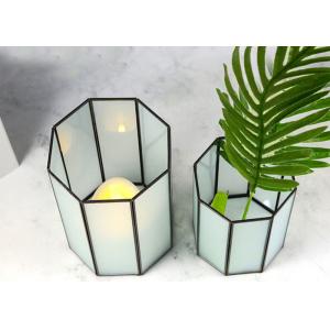Frosted octagonal dry flower decorative glass artifact vase lamp light cover storage box Yiwu wholesale