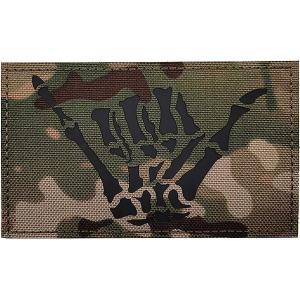 China Large Green Infrared IR Patch Skull Skeleton Middle Finger Patch For Tactical Vest supplier