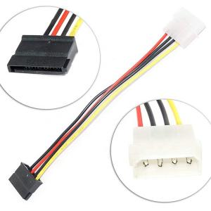 China Dual Molex 4 Pin To 8 Pin OD6mm SATA Extension Cable Hard Drive Power Cord supplier