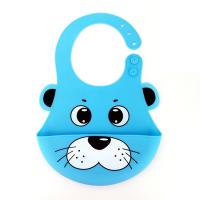 China Cute Animal Silicone Baby Girl Bibs , Colorful Funny Baby Bibs With Sleeve on sale