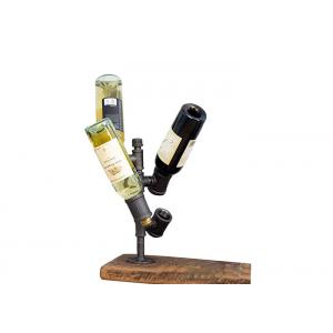 China Industrial Pipe 4 Bottle Wine Rack Wine Holder For Kitchen / Home Bar supplier