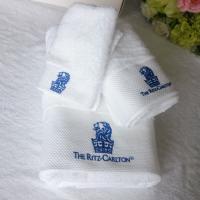 100% cotton custom embroidered logo white terry hotel bath towel set