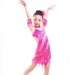 children's Latin dance dress girl's Latin dance clothing tassel sequined dress