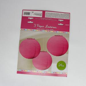 China Pink Logo Printed Promotional 24cm Lantern Paper Header Cards For Packaging supplier