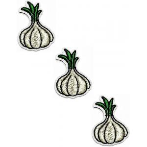 China Garlic Clove Embroidered Iron On Patches With Twill / Felt / Velvet Backgrounds supplier