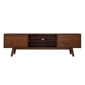 Villa Living Room Wooden TV Stand With Drawers Walnut Color Fancy Luxury
