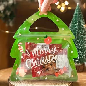 Christmas Stocking Special Shaped Candy Packaging Bag Plastic Zipper Bag For Gummies