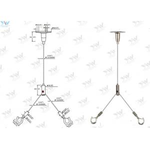 China 600 Mm X 600 Mm Ceiling Light Suspension Kit , Y Type Aquarium Hanging Kit With Hooks supplier