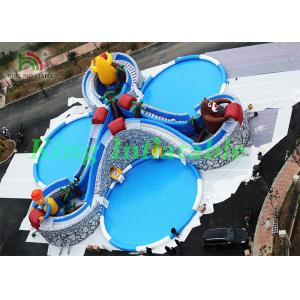 Huge Inflatable Water Parks With Cartoon Characters , Slides , Swimming Pools