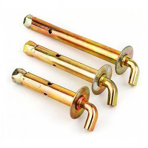 China Expansion Sleeve Anchor Half Threaded Open Shield Hooks For Water Heaters Yellow Zinc Color supplier