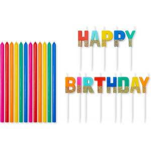 China Greetings Birthday Candles, Multicolored Long Thin & Happy Birthday Text On Toothpicks (25-Count) supplier